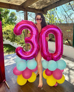 IWERP 30 Balloon Number – 40-Inch Hot Pink 30th Birthday Balloons