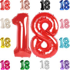 IWERP 18 Balloon Number – 40-Inch Red 18th Birthday Balloons for Boys & Girls | Party Decor