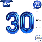 IWERP 30 Balloon Number – 40-Inch Metallic Blue 30th Birthday Balloons