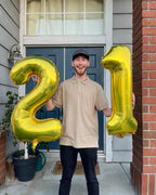 IWERP 21st Birthday Balloons – Gold 40-Inch Number 21 for Parties & Celebrations