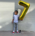 IWERP Gold Number 7 Balloon 40-Inch – 7th Birthday Decorations & Gold Party Balloons