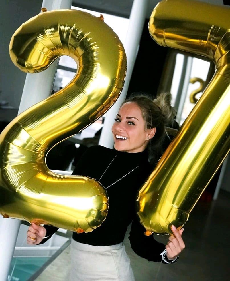 IWERP Gold Number 7 Balloon 40-Inch – 7th Birthday Decorations & Gold Party Balloons