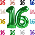 IWERP 16th Birthday Balloons – 40-Inch Green Number 16 for Sweet 16 Decor