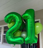 IWERP 21 Balloon 40 Inch Green Number Balloons – 21st Birthday Party Decor