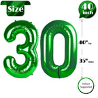 IWERP 30 Balloon Number – 40-Inch Green 30th Birthday Balloons for Men & Women | 30th Anniversary Decor