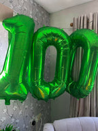 IWERP 60th Birthday Balloons - 40-Inch Green Number Balloon for Men & Women