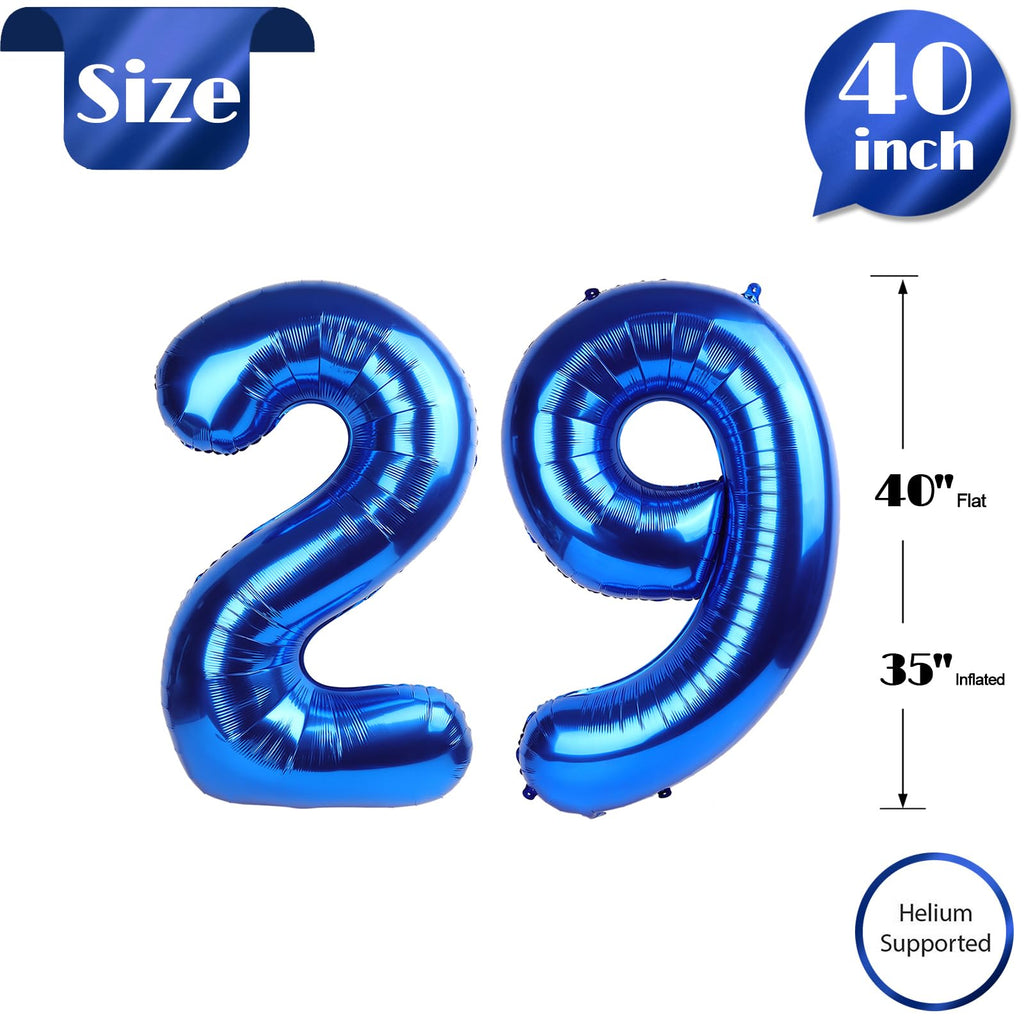 IWERP Navy Blue 29 Balloon 40 Inch - 29th Birthday Number Balloons & Blue Party Decor