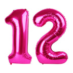IWERP Hot Pink 12 Balloons – 40-Inch Number 12 Birthday Foil Balloon