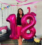 IWERP 18 Balloon Number – 40-Inch Hot Pink 18th Birthday Balloons for Boys & Girls