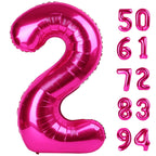 IWERP Hot Pink 2 Balloon – 40-Inch Number Balloons for 2nd Birthday