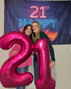 IWERP 21 Balloon – Hot Pink 40-Inch 21st Birthday Balloons for Men & Women
