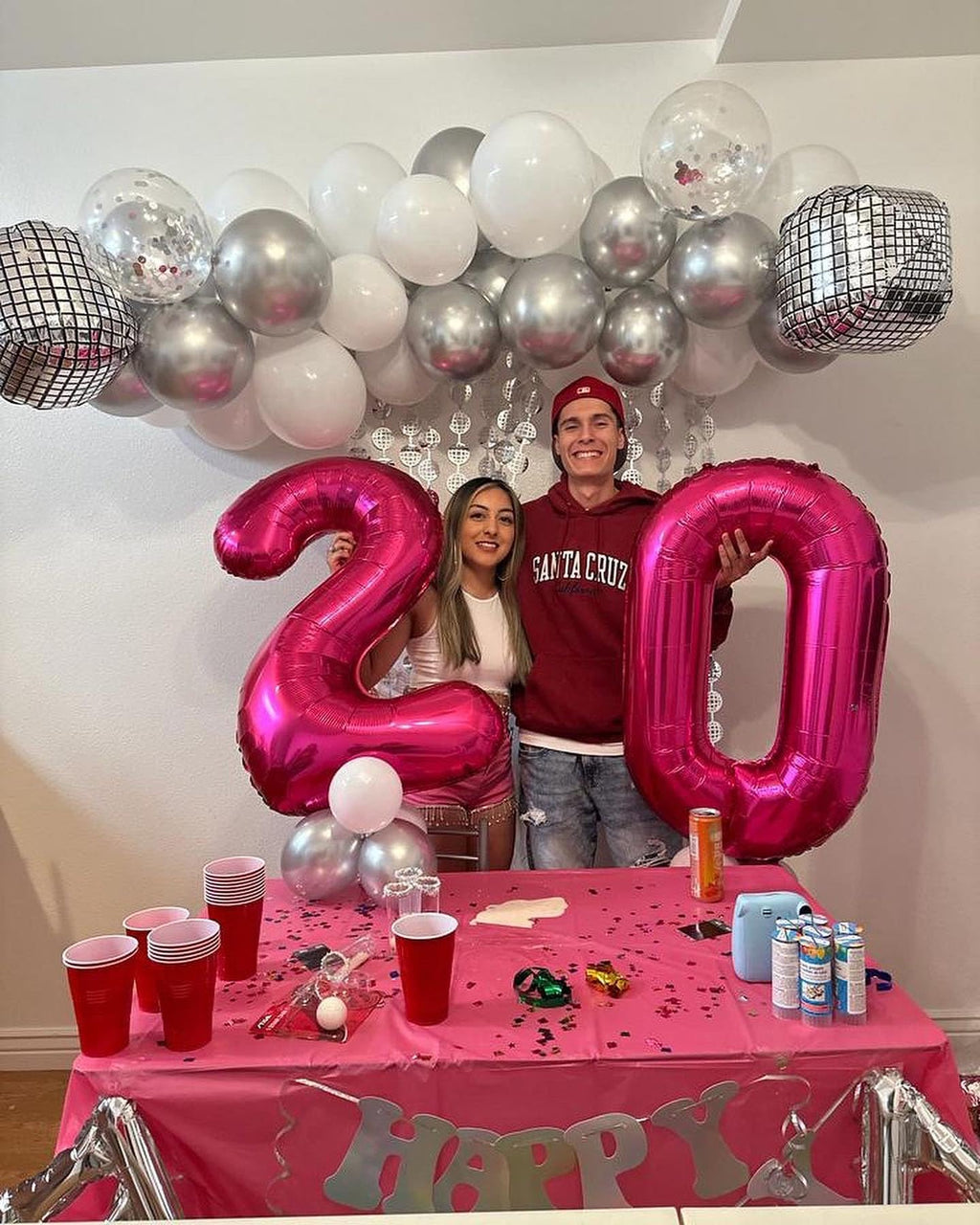 IWERP Hot Pink Number 20 Balloons – 40 Inch, 20th Birthday Decorations & Party Supplies