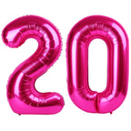 IWERP Hot Pink Number 20 Balloons – 40 Inch, 20th Birthday Decorations & Party Supplies
