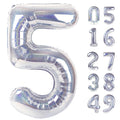 IWERP Laser Silver 5 Balloon – 40-inch 5th Birthday Number Balloons
