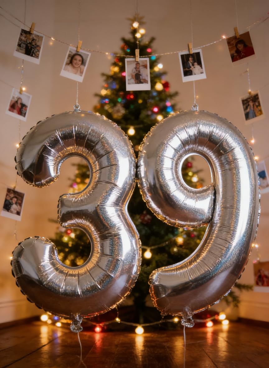 IWERP Laser Silver 5 Balloon – 40-inch 5th Birthday Number Balloons