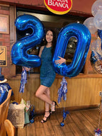 IWERP Navy Blue 40 Inch Number Balloon – 0, 10, 20, 30, 40, 50 Birthday Balloons