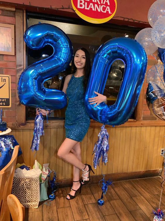 IWERP Navy Blue 40 Inch Number Balloon – 0, 10, 20, 30, 40, 50 Birthday Balloons