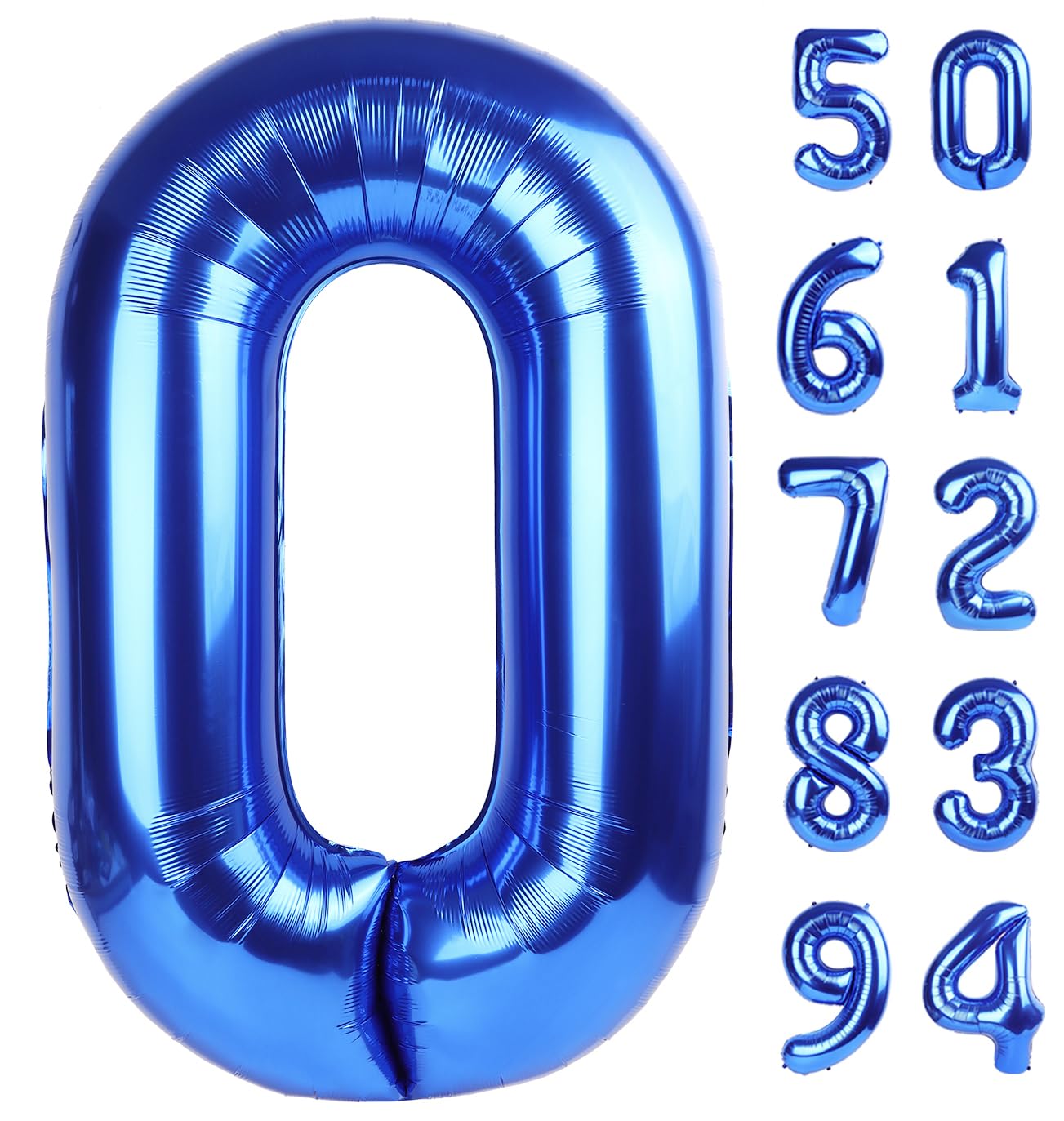 IWERP Navy Blue 40 Inch Number Balloon – 0, 10, 20, 30, 40, 50 Birthday Balloons