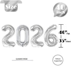 IWERP 2026 Silver 40-Inch Balloon — New Year’s Eve Party Decor & 2026 Balloons