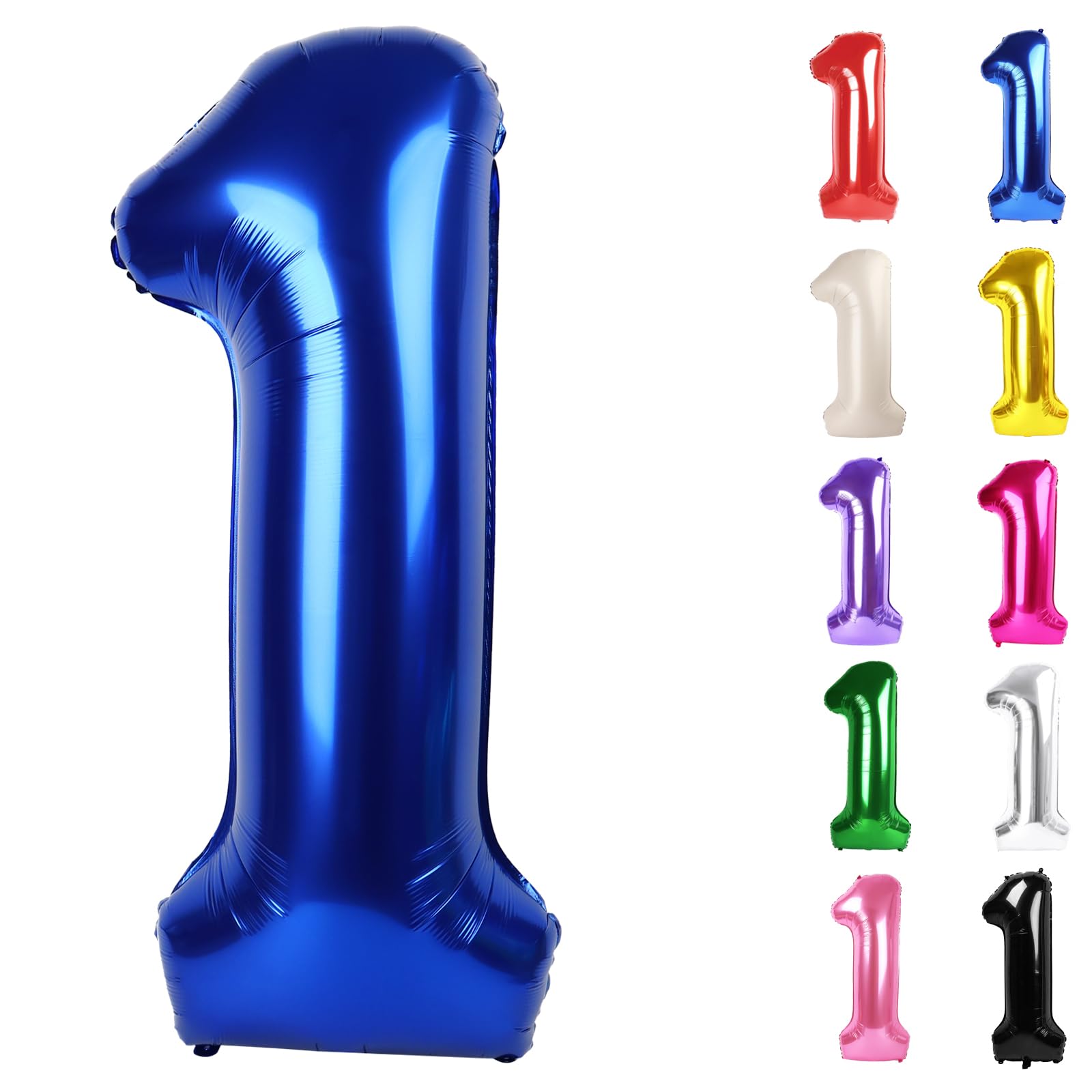 IWERP Night Blue 40-Inch Number 1 Balloon – First Birthday Balloons for Girl or Boy