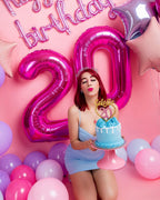 IWERP Hot Pink Number 20 Balloons – 40 Inch, 20th Birthday Decorations & Party Supplies