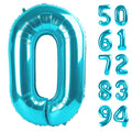 IWERP Number Balloon 40 Inch Blue 0 – Birthday Numeral Balloons for Parties