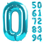 IWERP Number Balloon 40 Inch Blue 0 – Birthday Numeral Balloons for Parties