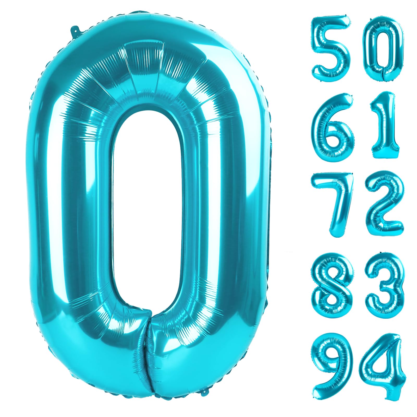 IWERP Number Balloon 40 Inch Blue 0 – Birthday Numeral Balloons for Parties