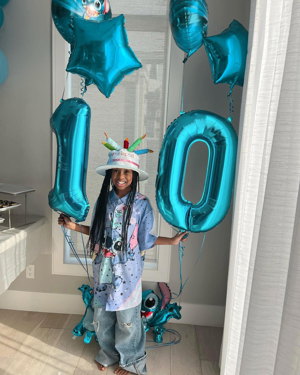 IWERP Number Balloon 40 Inch Blue 0 – Birthday Numeral Balloons for Parties