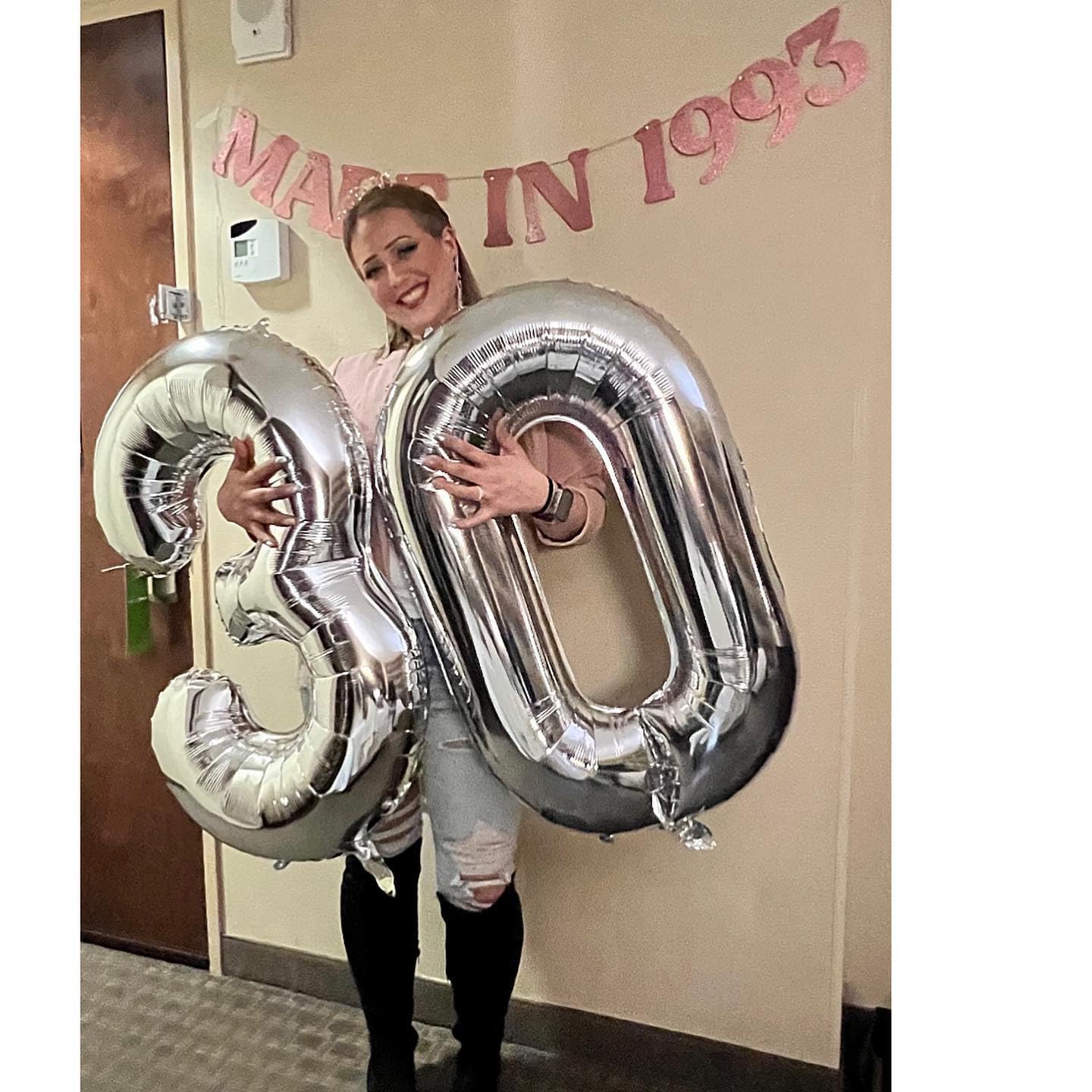 IWERP 30 Balloon Number – 40-Inch Silver 30th Birthday Balloons | Milestone Birthday & Anniversary Decor