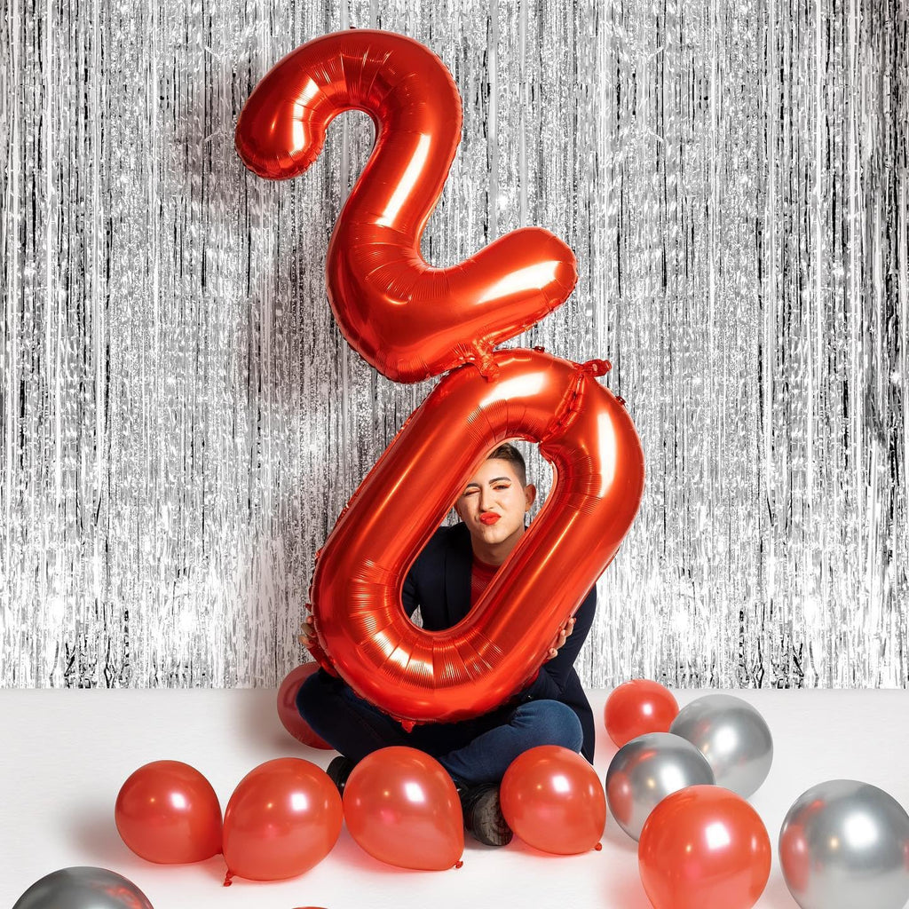 IWERP 18 Balloon Number – 40-Inch Red 18th Birthday Balloons for Boys & Girls | Party Decor