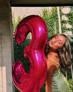 IWERP Hot Pink 40-Inch 13-Number Balloons – 13th Birthday Decorations for Girls