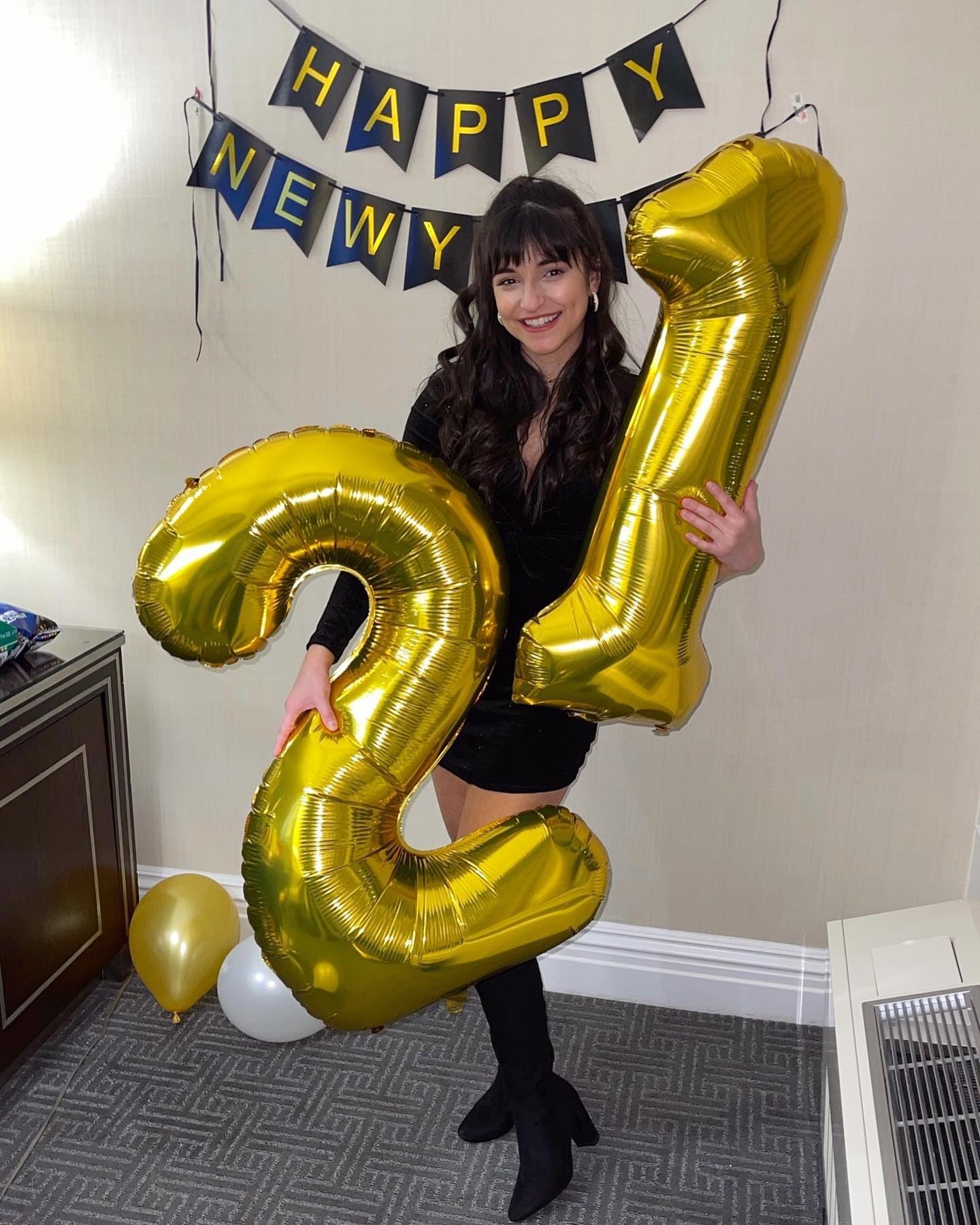 IWERP 21st Birthday Balloons – Gold 40-Inch Number 21 for Parties & Celebrations