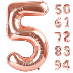 IWERP Rose Gold 40in 5 Balloon – 5th Birthday Number Balloons & Rose Gold Party Decor