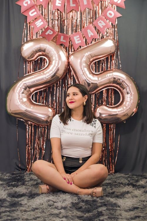 IWERP 25 Balloon Number Rose Gold 40 Inch | 25th Birthday Balloons & Anniversary Decorations
