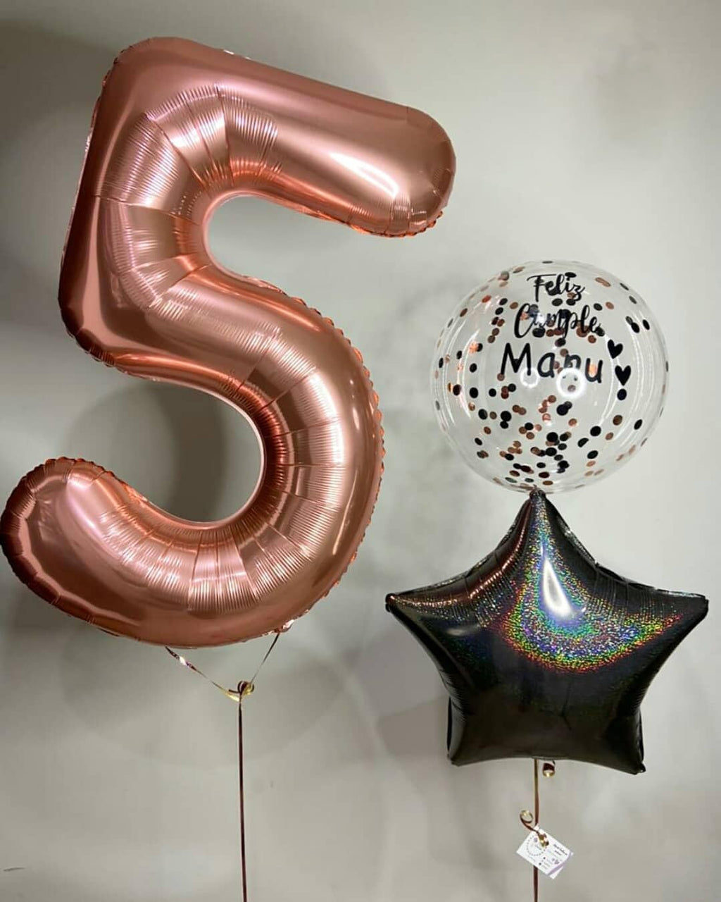 IWERP Rose Gold 40in 5 Balloon – 5th Birthday Number Balloons & Rose Gold Party Decor