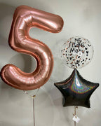 IWERP Rose Gold 40in 5 Balloon – 5th Birthday Number Balloons & Rose Gold Party Decor