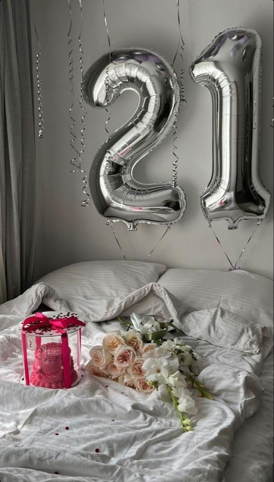 IWERP 21 Balloon 40-Inch Silver – 21st Birthday Balloons for Milestones