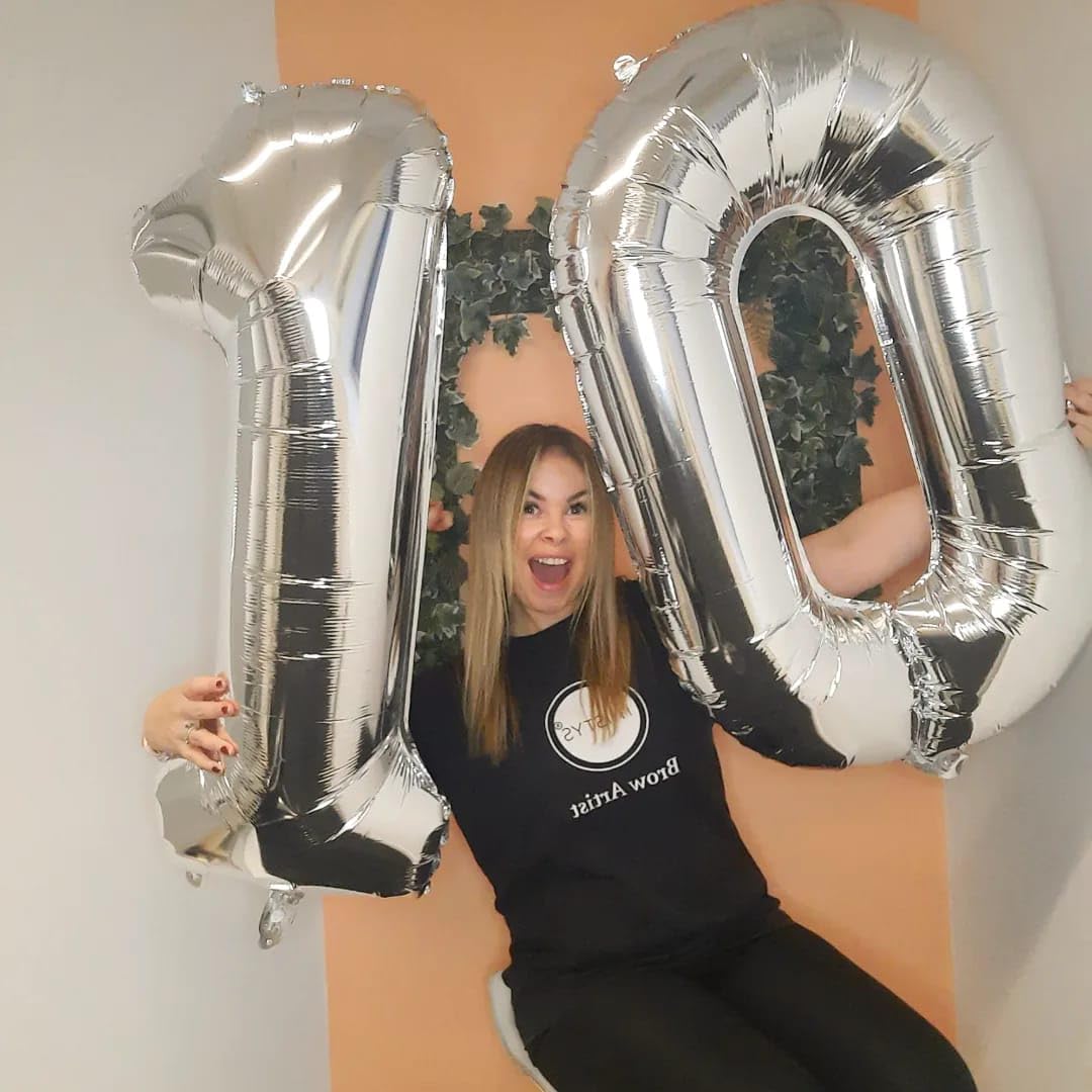 IWERP 10 Balloon Number – Silver 40-Inch 10th Birthday Balloons for Boys & Girls