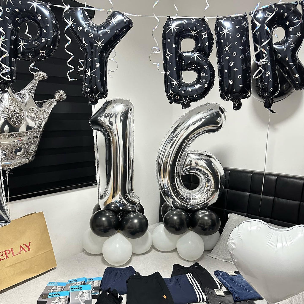 IWERP 16 Balloon Number – Silver 40-Inch 16th Birthday Balloons