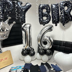 IWERP 16 Balloon Number – Silver 40-Inch 16th Birthday Balloons