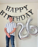 IWERP 50 Balloon Number – 40-Inch Silver 50th Birthday Balloons