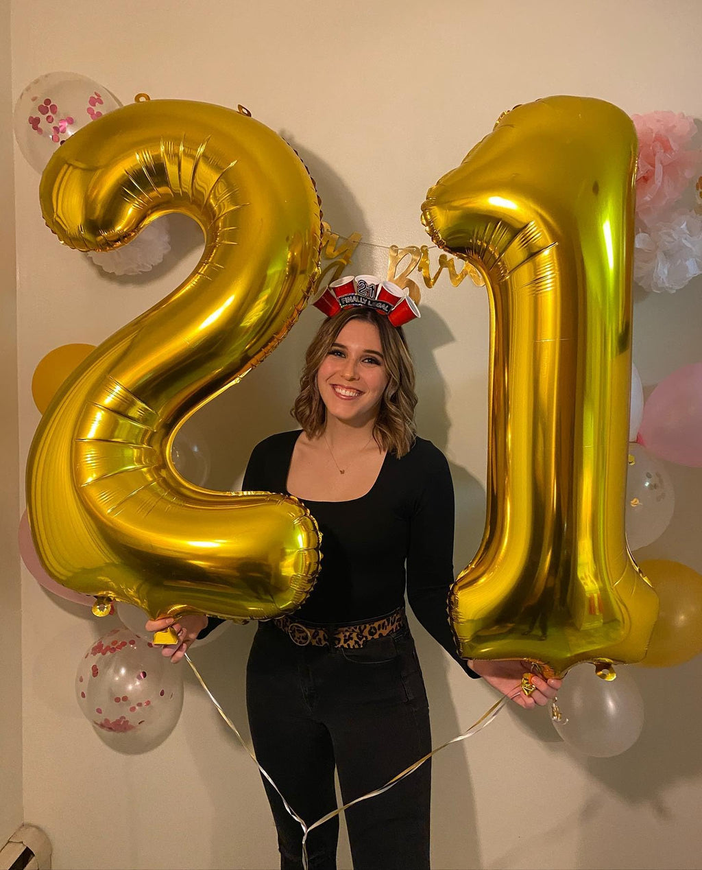 IWERP 21st Birthday Balloons – Gold 40-Inch Number 21 for Parties & Celebrations