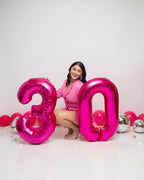 IWERP 30 Balloon Number – 40-Inch Hot Pink 30th Birthday Balloons