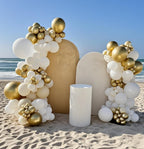 IXVAN White Balloons 145pcs - 5in, 10in, 12in, 18in for Arch Garlands | Graduation & Wedding