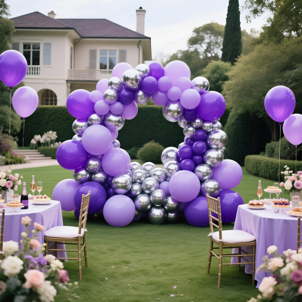 IXVAN Dark Purple Balloons Kit – 145pcs Latex Balloons for Arch Garlands (5in, 10in, 12in, 18in)