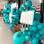IXVAN Turquoise Blue Peacock Balloons 145pcs – Latex Balloon Arch Kit (5in, 10in, 12in, 18in) for Weddings & Parties