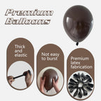 IXVAN Dark Brown Latex Balloons – 145pc Set for Arch Garland & Party Decor