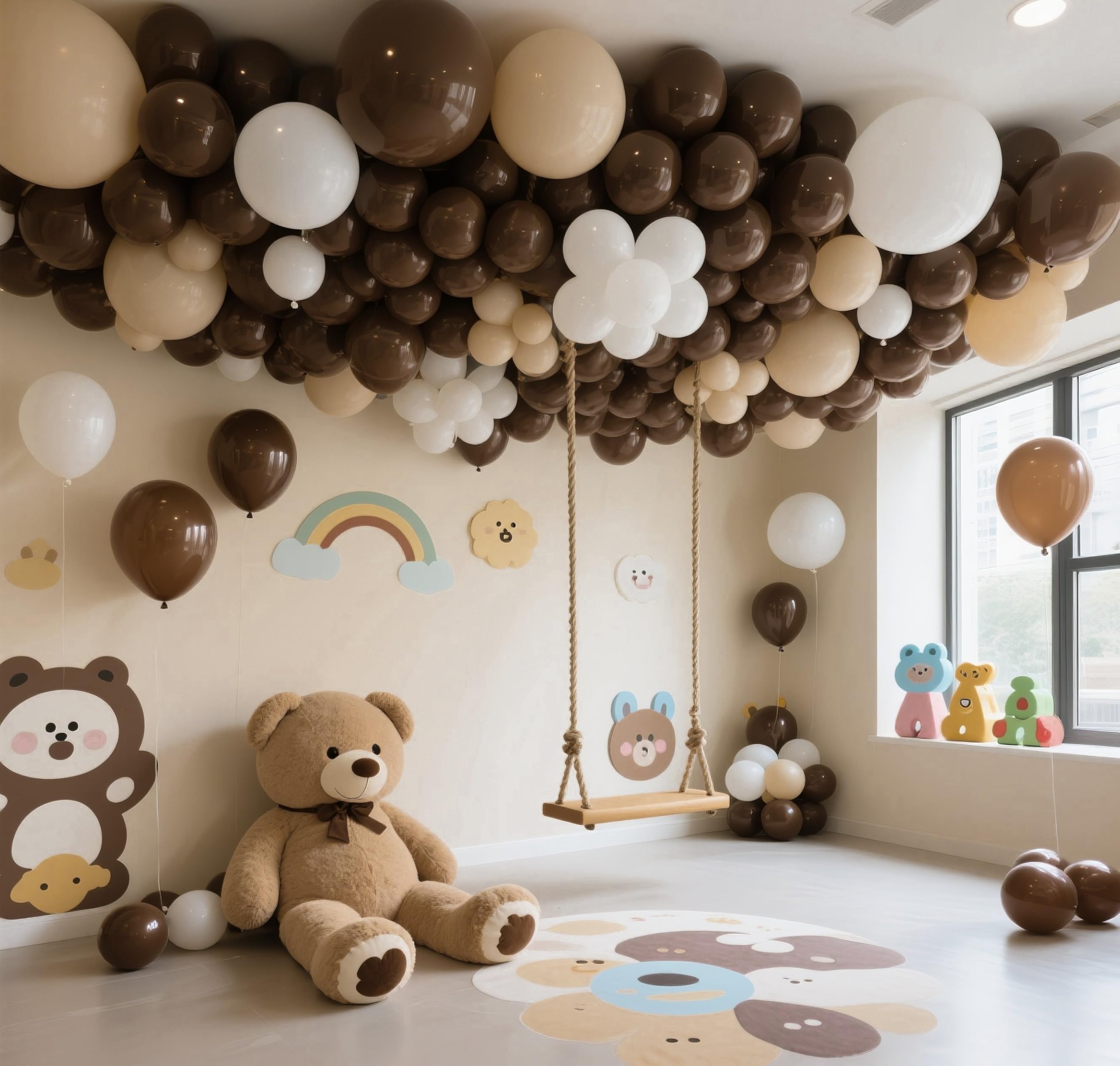 IXVAN Dark Brown Latex Balloons – 145pc Set for Arch Garland & Party Decor