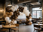 IXVAN Dark Brown Latex Balloons – 145pc Set for Arch Garland & Party Decor